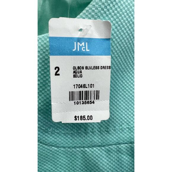 J. McLaughlin Womens Olson Sleeveless Dress Aqua Solid Size 2 - Picture 9 of 9